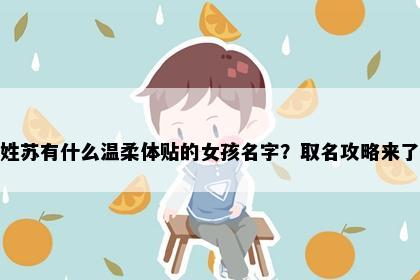 姓苏有什么温柔体贴的女孩名字？取名攻略来了