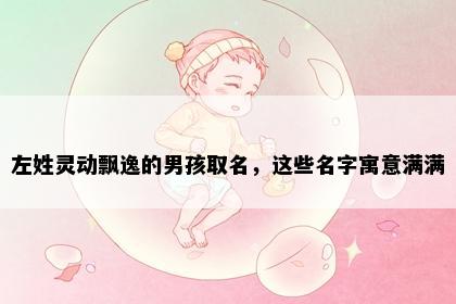 左姓灵动飘逸的男孩取名，这些名字寓意满满